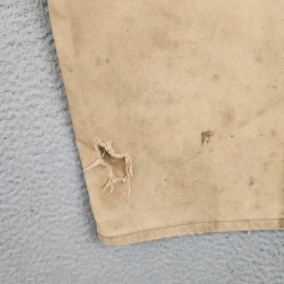 Vtg Carhartt Double Knee Bib Overalls Mens 40 Unlined Canvas 90's Work Distress - Picture 13 of 16